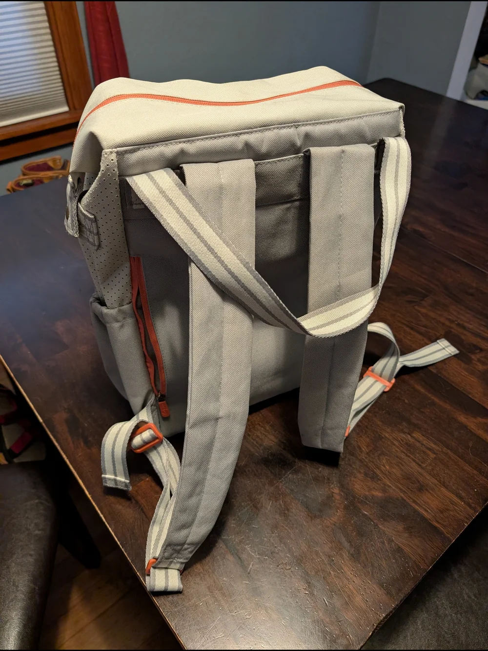Thirty-One Gray and Orange Backpack Shoulder Bag